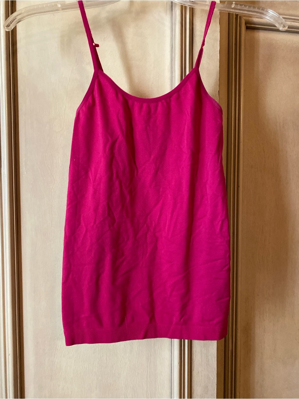 No Boundaries Women's Pink Solid Adjustable Strap Camisole Tank Top, Size S